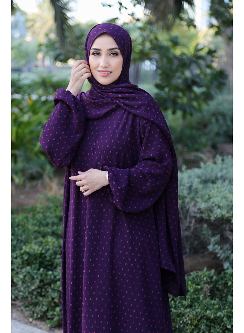 لامورا فستان صلاة للنساء قطعة واحدة | زي صلاة إسلامي كامل بأكمام طويلة مع وشاح مرفق | جلباب عباية من قطن ناعم ومريح وقابل للتهوية | لباس النماز والصلاة | من مستلزمات العمرة | متوفر بألوان فاتحة وتصاميم مختلفة - Image 2
